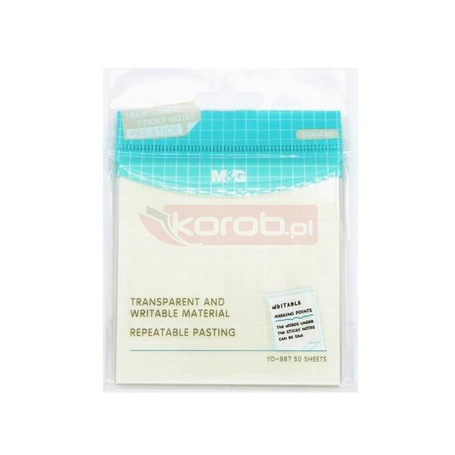 Karteczki samoprzylepne transparent 50K 76x76 M&G