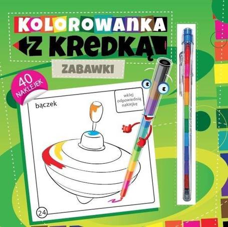 Kolorowanka z kredką. Zabawki