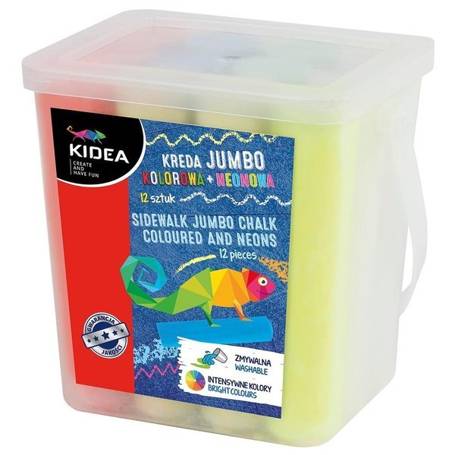 Kreda kolorowa + neonowa Jumbo 12szt DERFORM