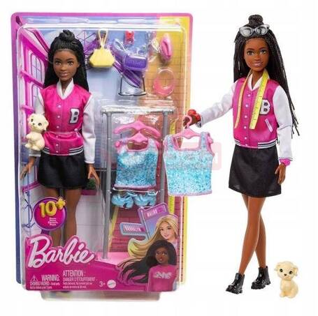 LALKA BARBIE BROOKLYN STYLISTKA zestaw z pieskiem HNK96