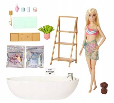 LALKA BARBIE DOMOWE SPA konfetti mydlane HKT92