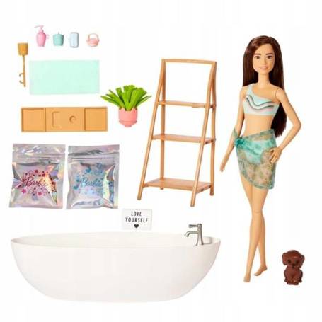 LALKA BARBIE DOMOWE SPA konfetti mydlane HKT93