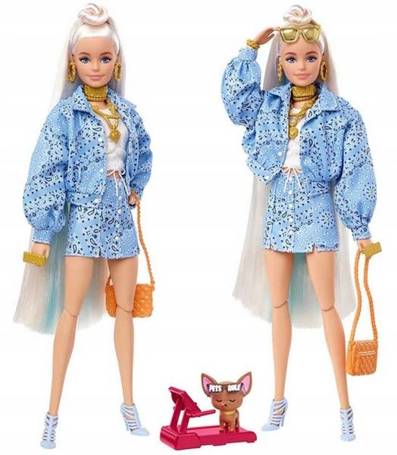 LALKA BARBIE EXTRA 16 lalka + piesek na bieżni HHN08