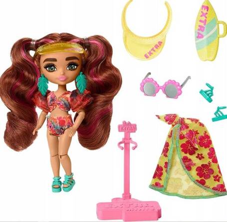 LALKA BARBIE EXTRA FLY MINIS strój plażowy HPB18