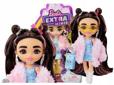 LALKA BARBIE EXTRA MINIS w futrzastej kurtce HKP90