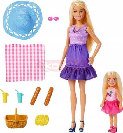 LALKA BARBIE FAMILY & FRIENDS Siostry na pikniku JBF43