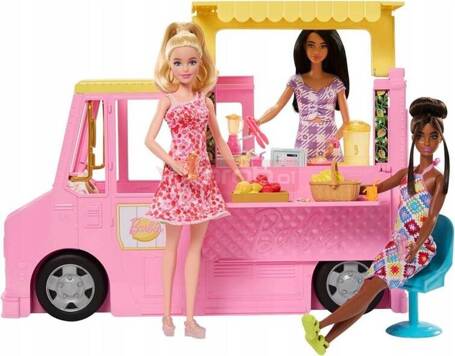 LALKA BARBIE FURGONETKA Z LEMONIADĄ TRUCK Z KUCHNIĄ auto dla lalek HPL71