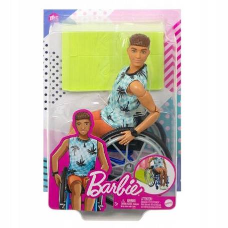 LALKA BARBIE KEN NA WÓZKU INWALIDZKIM HJT59