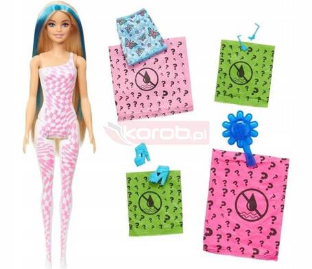 LALKA BARBIE KOLOROWA NIESPODZIANKA KOLOROWE WZORY Color Reveal HRK06