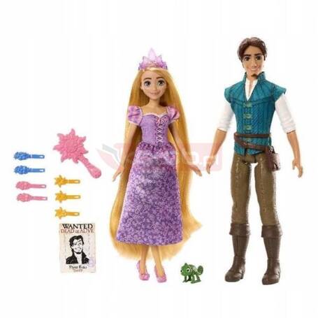 LALKA KSIĘŻNICZKA ROSZPUNKA w pięknej sukni + FLYNN RIDER zestaw 2 lalek HLW39