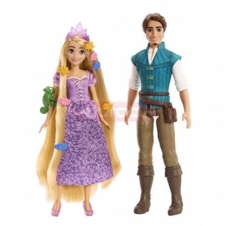 LALKA KSIĘŻNICZKA ROSZPUNKA w pięknej sukni + FLYNN RIDER zestaw 2 lalek HLW39