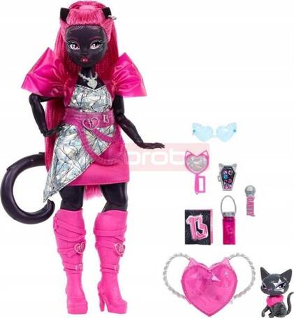 LALKA MONSTER HIGH CATTY NOIR lalka z czarnym kotkiem-sfinksem Amulette HXH76