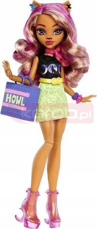 LALKA MONSTER HIGH CLAWDEEN WOLF STUDIO lalka, ubranka, toaletka +akcesoria HKY70