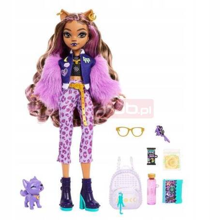 LALKA MONSTER HIGH CLAWDEEN WOLF + akcesoria + zwierzątko Crescent HRP65