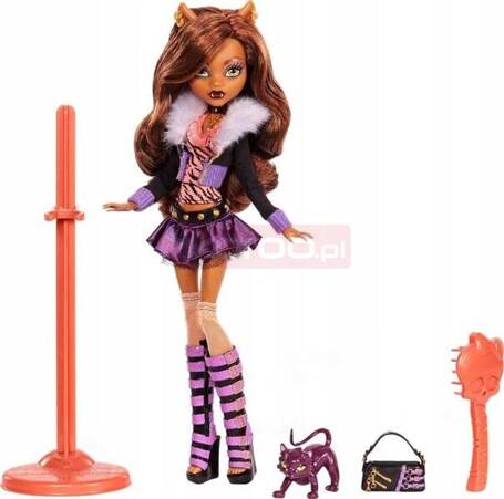 LALKA MONSTER HIGH CREEPRODUCTION Clawdeen Wolf + zwierzątko kot Crescent HGC30