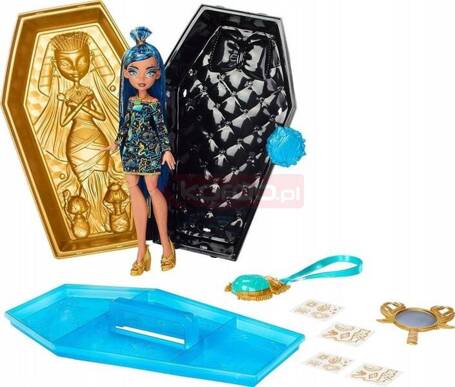 LALKA MONSTER HIGH Cleo De Nile GOLDEN GLAM CASE zestaw z tatuażami HNF72