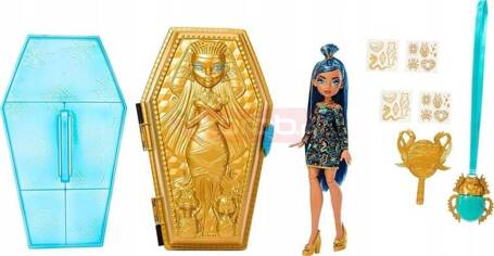 LALKA MONSTER HIGH Cleo De Nile GOLDEN GLAM CASE zestaw z tatuażami HNF72