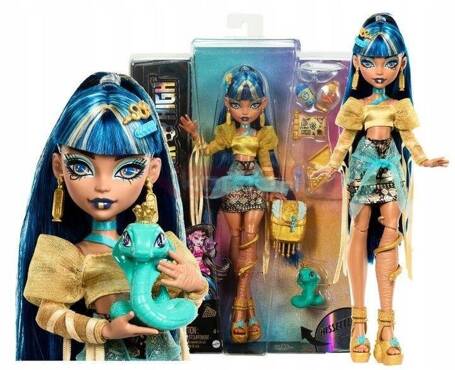 LALKA MONSTER HIGH Cleo De Nile + zwierzątko kobra Hissette HXH74