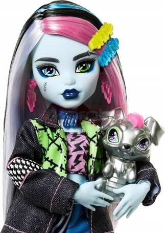 LALKA MONSTER HIGH Frankie Stein + zwierzątko piesek Watzie HXH73