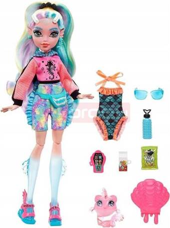 LALKA MONSTER HIGH LAGOONA BLUE + akcesoria HHK55