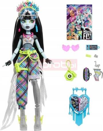 LALKA MONSTER HIGH MONSTER FEST FESTIWALOWE STYLIZACJE Frankie Stein HXH79