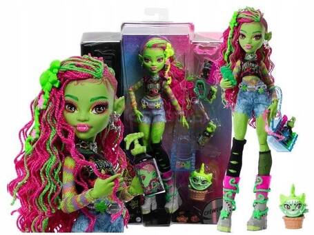 LALKA MONSTER HIGH Venus McFlytrap + zwierzątko roślinny kot Chewlian HRP81