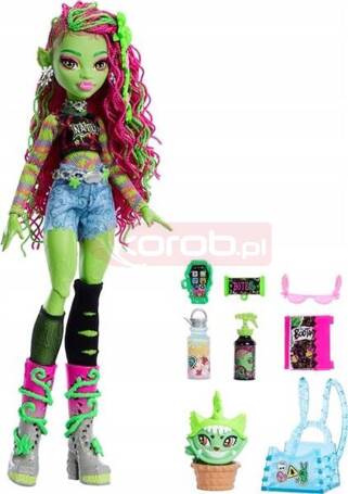 LALKA MONSTER HIGH Venus McFlytrap + zwierzątko roślinny kot Chewlian HRP81