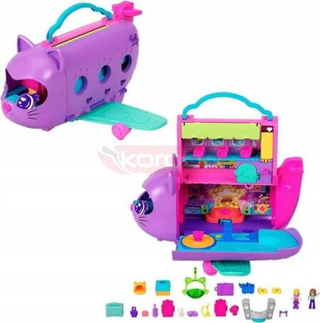 LALKA POLLY POCKET KOTOLOT KOCI SAMOLOT + akcesoria zestaw do zabawy HWP19