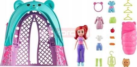 LALKA POLLY POCKET NAMIOT MISIOWY GLAMPING zestaw do zabawy dla dzieci +4 l JCC31