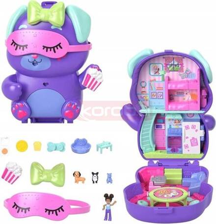 LALKA POLLY POCKET PIESKOWE PIŻAMA PARTY zestaw do zabawy dla dzieci +4 lat JCR38