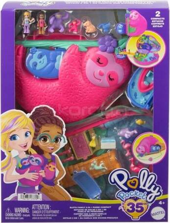 LALKA POLLY POCKET TOREBKA RODZINA LENIWCÓW zestaw do zabawy HRD40