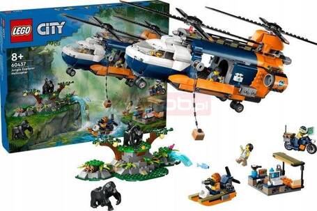 LEGO CITY 60437 HELIKOPTER BADACZY DŻUNGLI W BAZIE