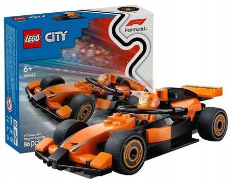 LEGO CITY 60442 F1 Kierowca i bolid McLaren, zestaw klocków dla dzieci +6