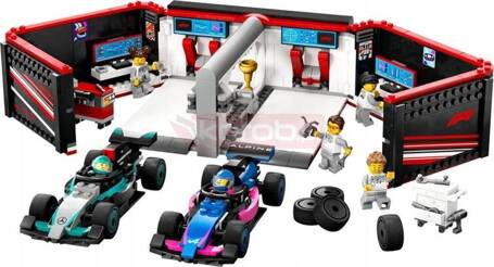 LEGO CITY 60444 F1 Garaż i bolidy Mercedes-AMG i Alpine, zestaw klocków +7