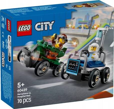 LEGO CITY 60459 Zestaw wyścigówek: samolot kontra łóżko szpitalne