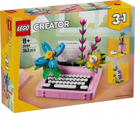 LEGO CREATOR 3W1 31169 Maszyna do pisania z kwiatami, zestaw klocków