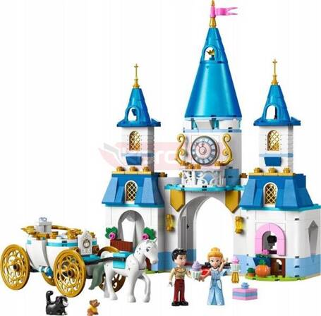 LEGO DISNEY PRINCESS 43275 Zamek Kopciuszka i kareta, zestaw klocków +6 lat