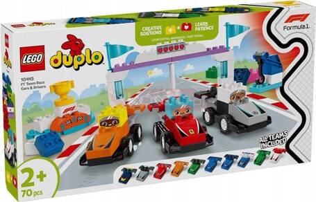 LEGO DUPLO 10445 Bolidy i kierowcy F1, zestaw klocków dla dzieci +2 lat