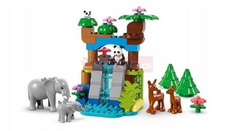 LEGO DUPLO 10446 Rodziny dzikich zwierząt 3 w 1, zestaw klocków dla dzieci