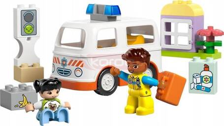 LEGO DUPLO 10447 Karetka z kierowcą, zestaw klocków dla dzieci +2 lat