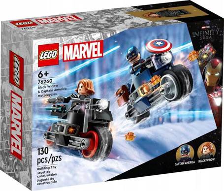 LEGO MARVEL 76260 MOTOCYKL CZARNEJ WDOWY I KAPITAN