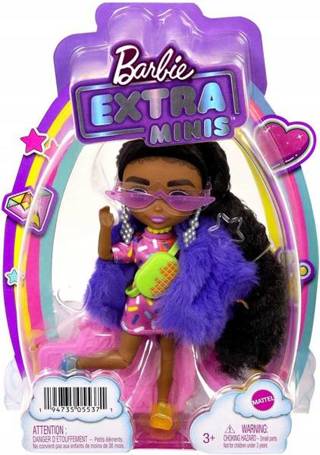 Lalka Barbie Extra Minis w fioletowym futrze HGP63