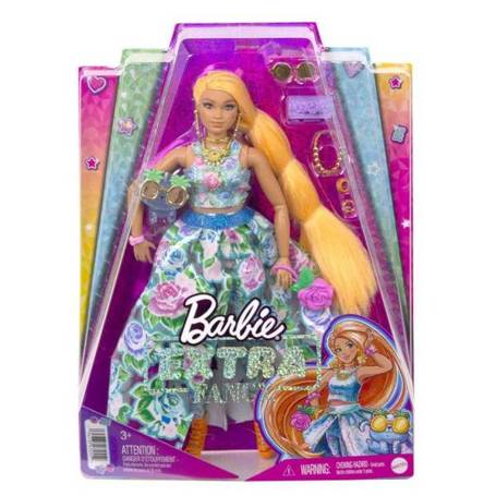 Lalka Barbie Extra Moda Fancy sukienka w kwiaty HHN14