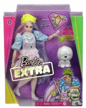 Lalka Barbie Extra Moda Spódniczka holograficzna GVR05