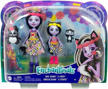 Lalka Enchantimals 2 siostry Sage Skunk HCF82