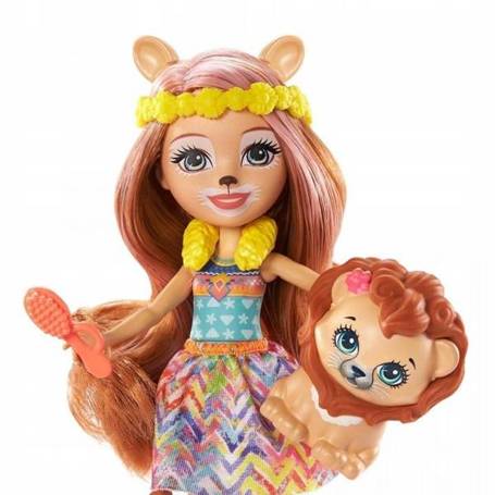 Lalka Enchantimals Lacey Lion Salon Fryzur GTM29