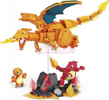 MEGA CONSTRUX KLOCKI 313 el POKEMON CHARMANDER EWOLUCJA HFG06