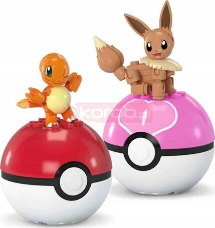 MEGA CONSTRUX KLOCKI 40 el POKEMON Charmander i Eevee + 2 Pokeball JCR81