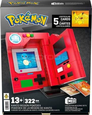 MEGA CONSTRUX POKEMON KLOCKI 322 el Kanto Regio Pokedex HYM37