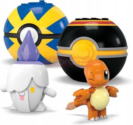 MEGA POKEMON KLOCKI 105el ZESTAW DRUŻYNA TYPU OGNISTEGO 4 figurki +Pokeball HTJ06